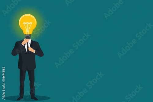 Illuminating Businessman - Innovation, Creativity, and Bright Ideas photo