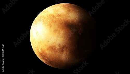 Stunning view of Jupiter planet isolated on a dark background in high detail