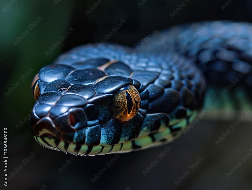 Fototapeta premium Close-Up of a Snake's Eye: A Glimpse into the Wild