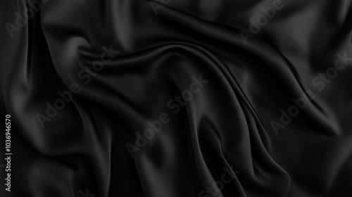 Smooth black fabric with soft folds and elegant texture