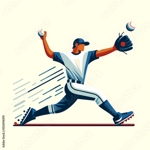 A baseball player is throwing a ball with his glove