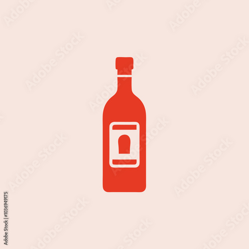 bottle of wine in vector illustration 