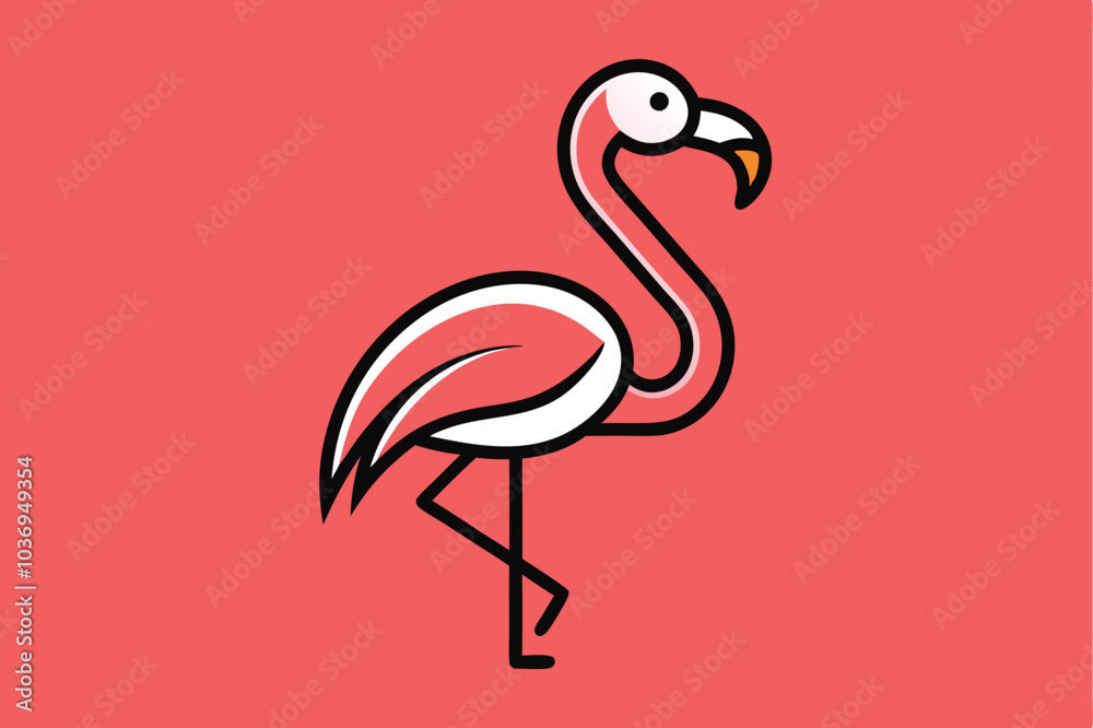 Fototapeta premium illustration of a flamingo vector