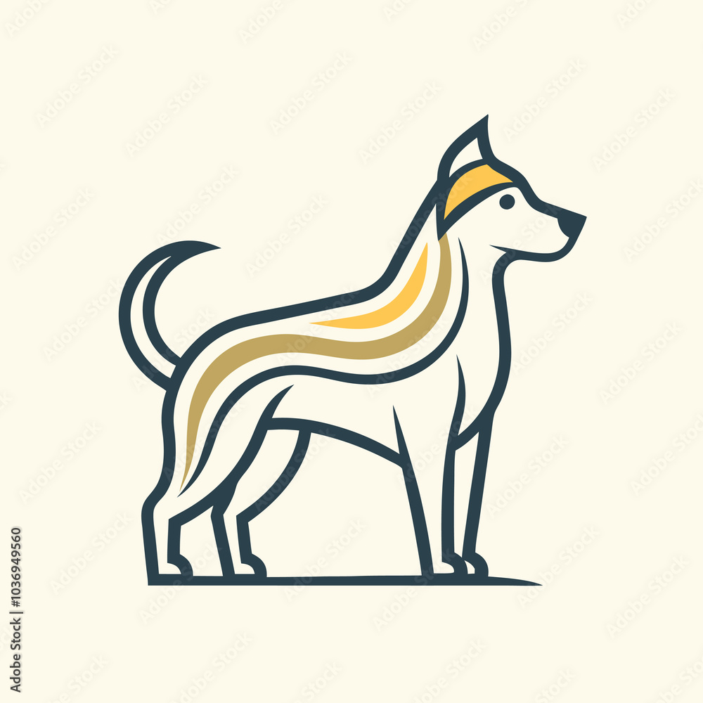 Fototapeta premium sample vector dog with a bone illustration