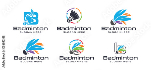 Badminton sports logo design, league matches, badminton sports tournaments.