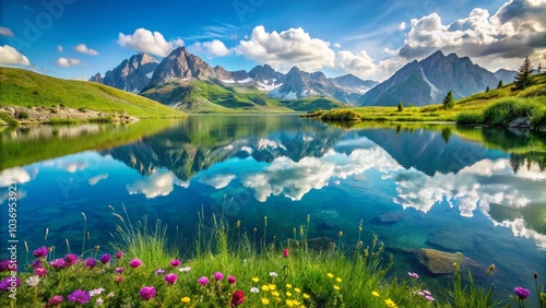 beautiful lake in the mountains