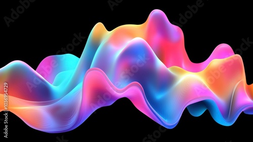 Colorful Abstract Waveforms with Gradient Effects