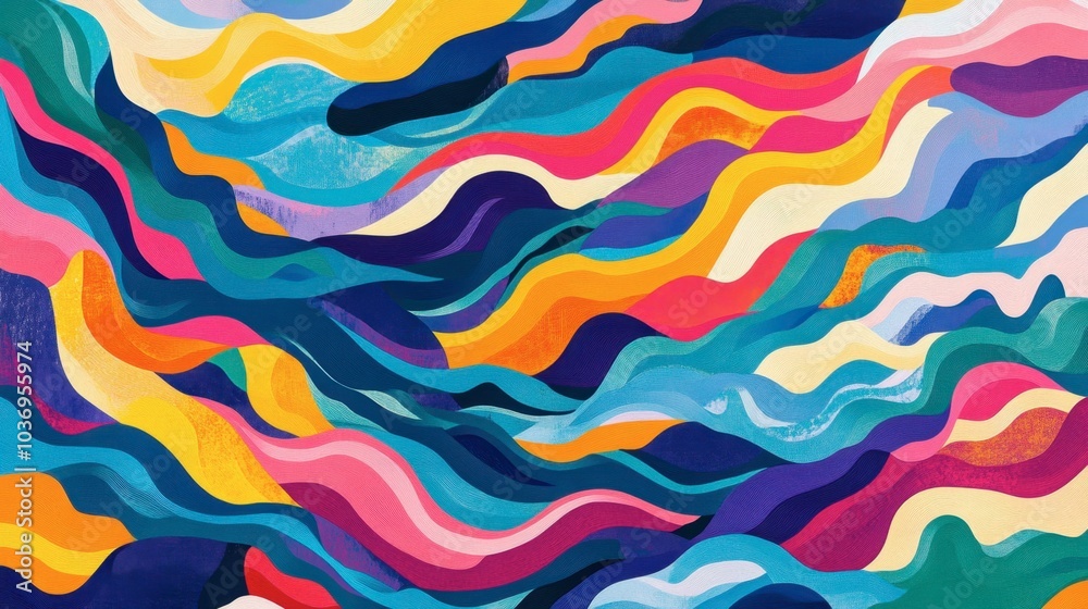 Colorful Abstract Wave Pattern Art Design