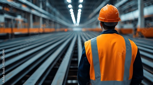 A CG 3D render of a safety officer inspecting construction equipment