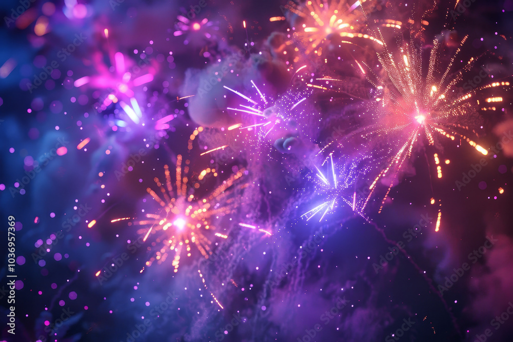 Fototapeta premium A colorful fireworks display in the sky