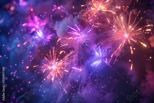 A colorful fireworks display in the sky