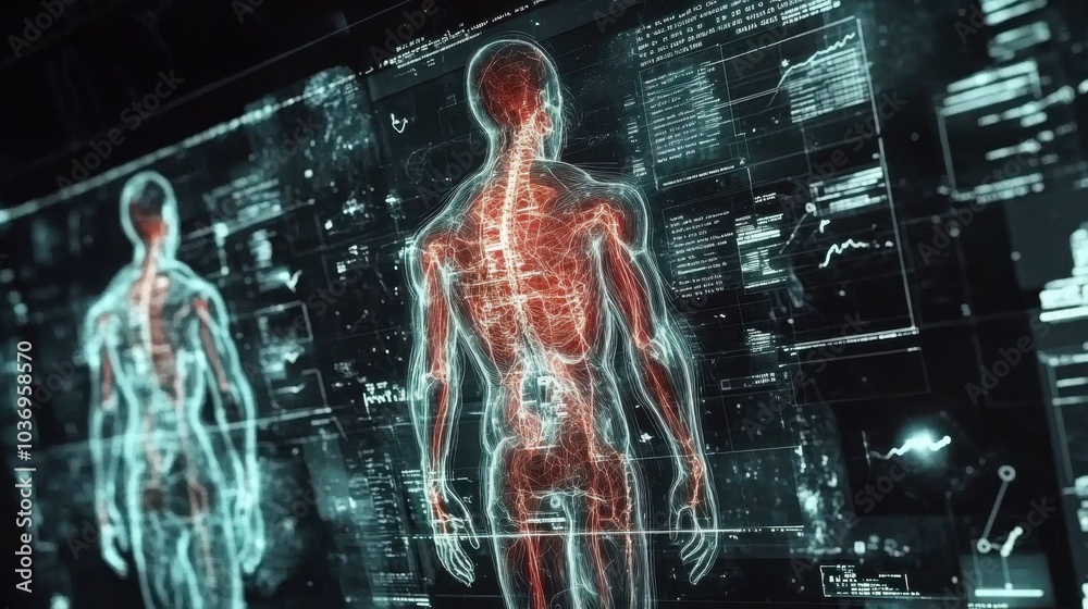 Fototapeta premium Digital Human Body Anatomy Visualization