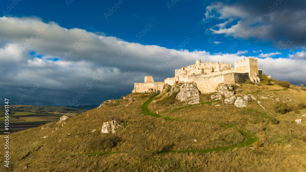 Aerial View of Spis Castle in Slovakia: The Medieval Fortress from Above Aerial View of Spis Castle in Slovakia: The Medieval Fortress from Above