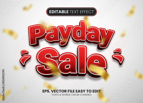 Payday sale promotion 3d editable text effect