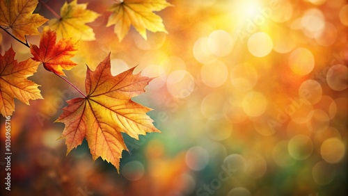 Autumn leaf pattern blending into smooth blur background