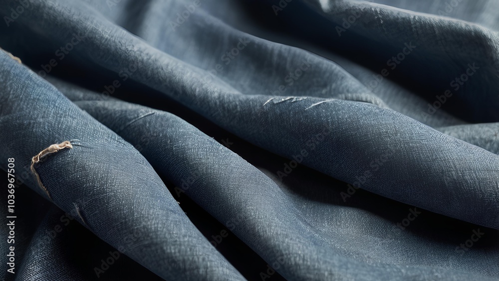 Obraz premium Close-up full photo of a piece of jeans fabric