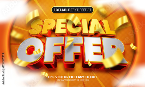 Special offer promotion 3d editable text effect