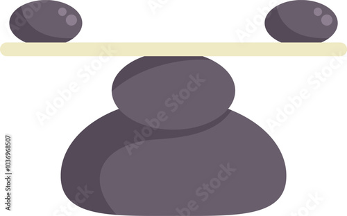 Balance scale balancing rocks is representing the concept of work life balance