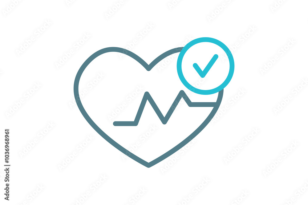 Heartbeat icon. line icon style. icon related to medical. health elements vector illustration Heartbeat icon. line icon style. icon related to medical. health elements vector illustration