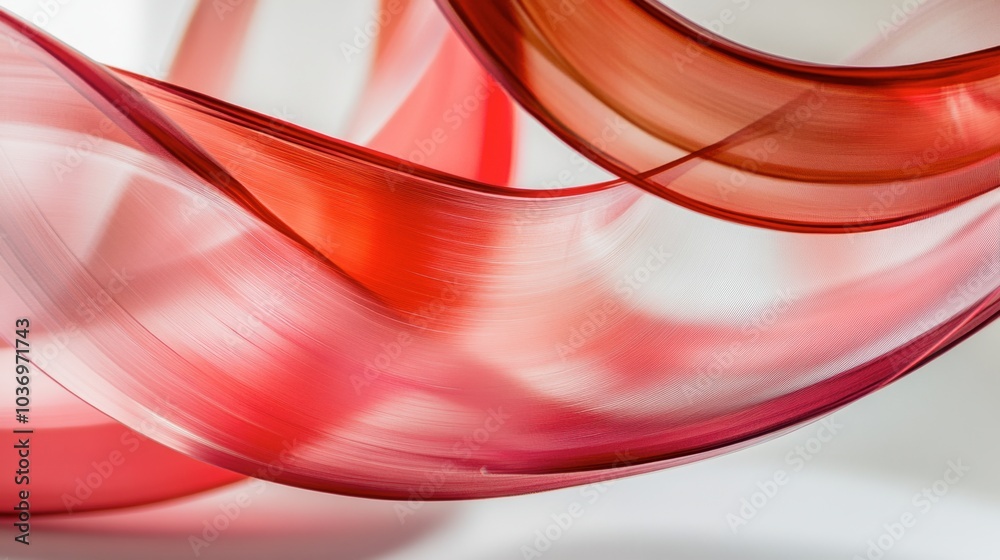 Fototapeta premium Colorful Swirls of Red and Orange Fabric Flowing Gracefully