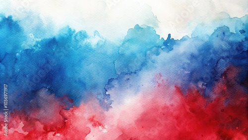 abstract watercolor background in patriotic colors red white and blue