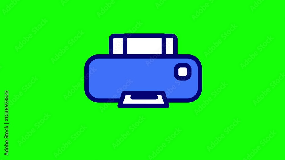 Looping animation of a printer scanning documents and printing them out highlights multi-functional printer capabilities in an engaging format Looping animation of a printer scanning documents and printing them out highlights multi-functional printer capabilities in an engaging format