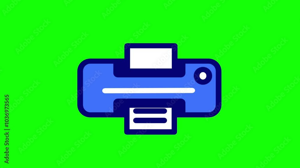 Looping animation of a printer scanning documents and printing them out highlights multi-functional printer capabilities in an engaging format Looping animation of a printer scanning documents and printing them out highlights multi-functional printer capabilities in an engaging format