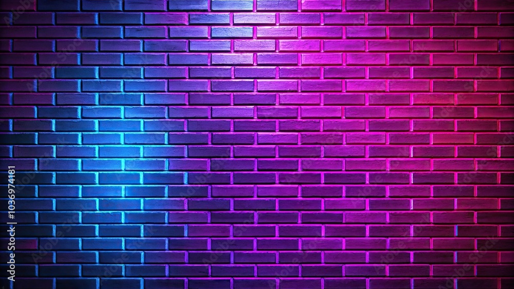 Abstract neon illuminated brick wall background Abstract neon illuminated brick wall background