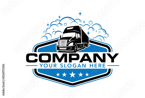 Top cleans truck wash illustration vector template
