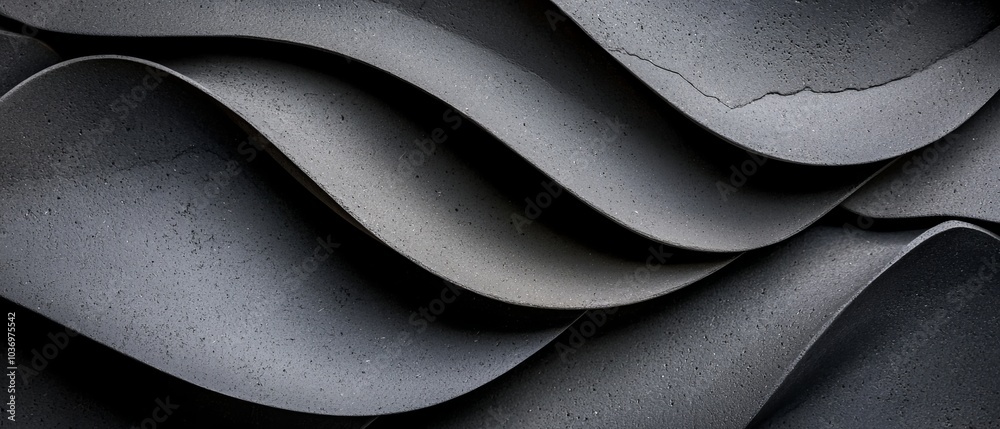 Obraz premium A tight shot of stacked spoons forming a wavy structure