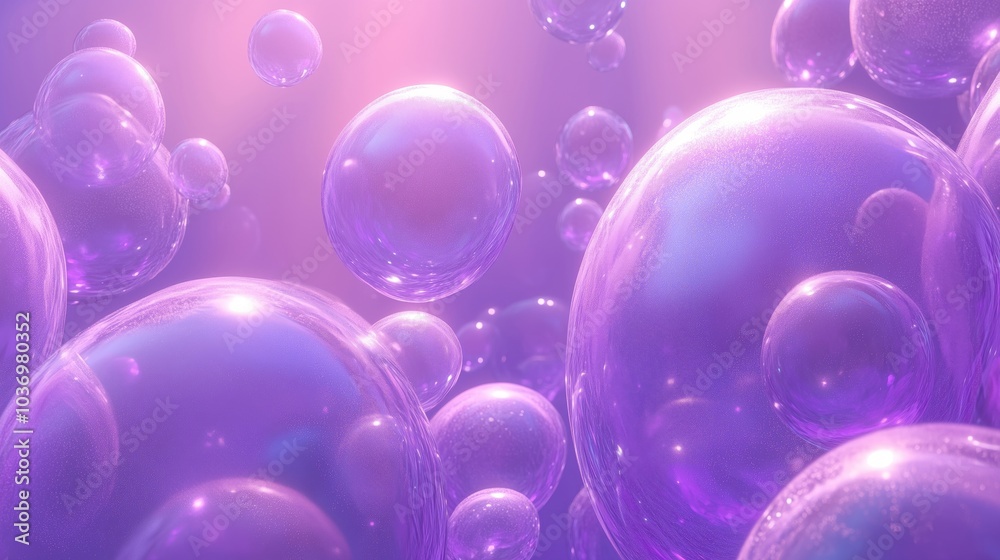 Captivating Scene of Floating Purple Bubbles in Light Captivating Scene of Floating Purple Bubbles in Light