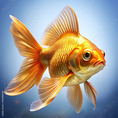 gold fish isolated on white