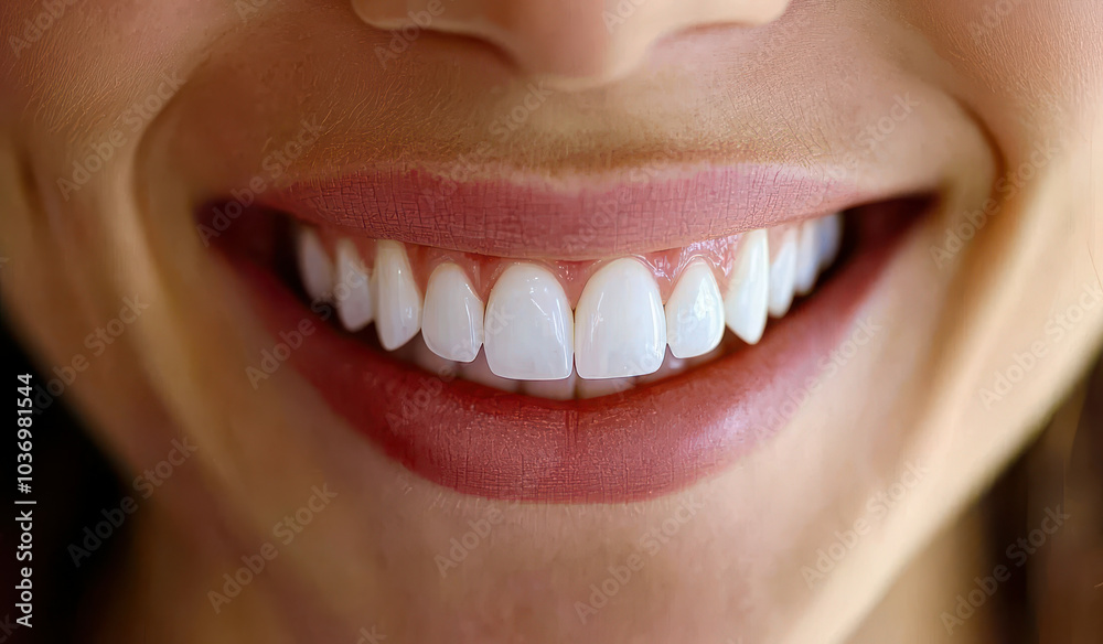 Fototapeta premium A woman with a big smile showing her teeth