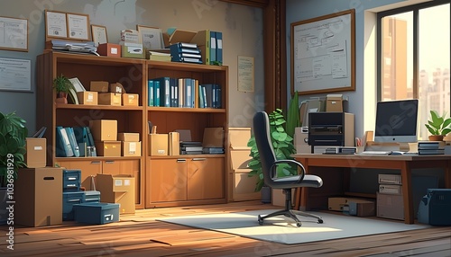 Business vectors home office, office, Generative AI