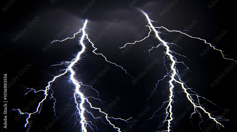 Lightning Abstract: An artistic close-up of lightning’s branching patterns against a black background. It resembles a fractal. Lightning Abstract: An artistic close-up of lightning’s branching patterns against a black background. It resembles a fractal.