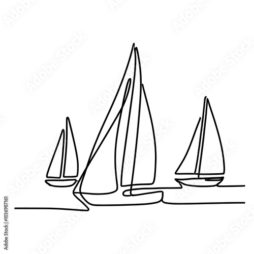 sailing vessels line drawing