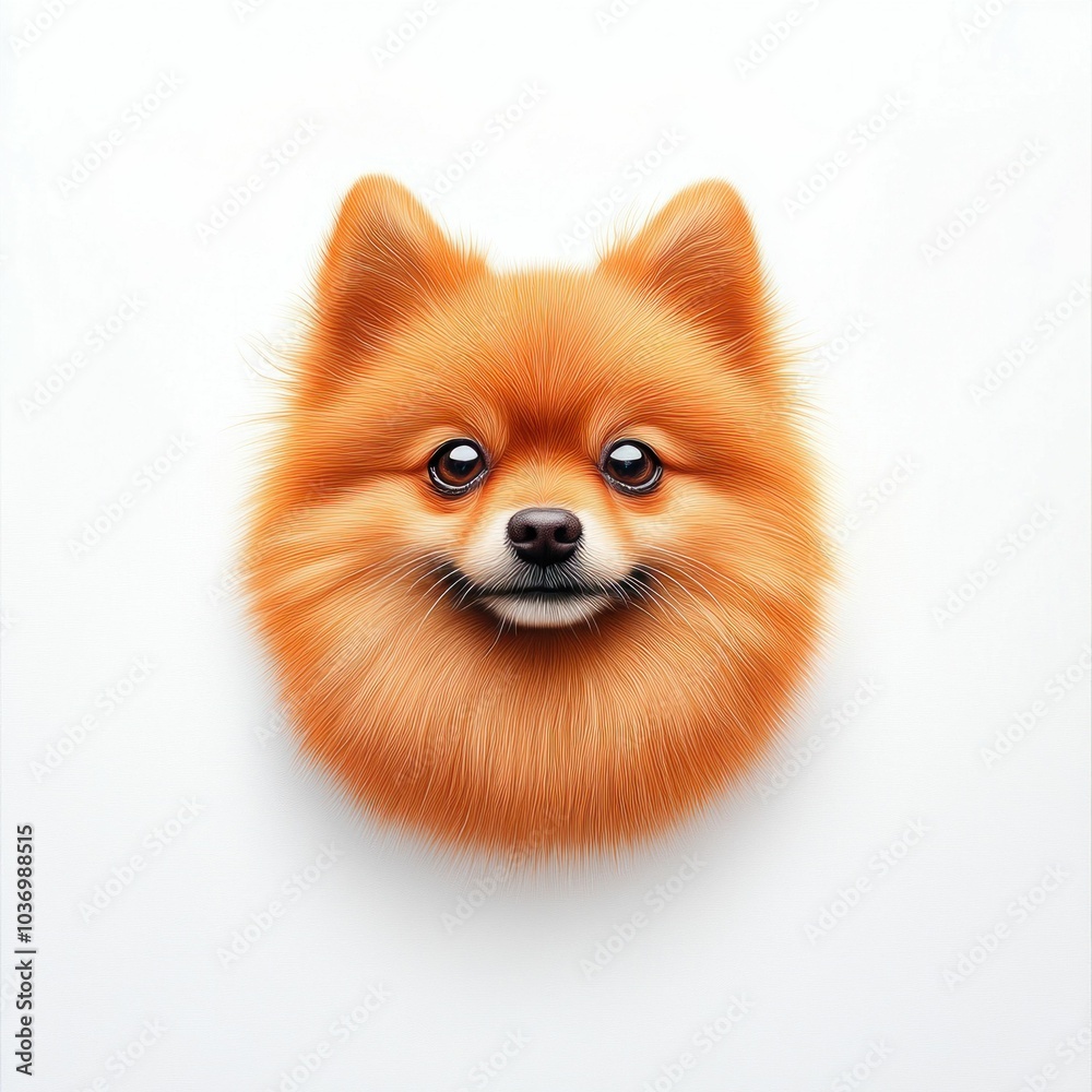 Obraz premium Cute Pomeranian Dog Smiling on White Background