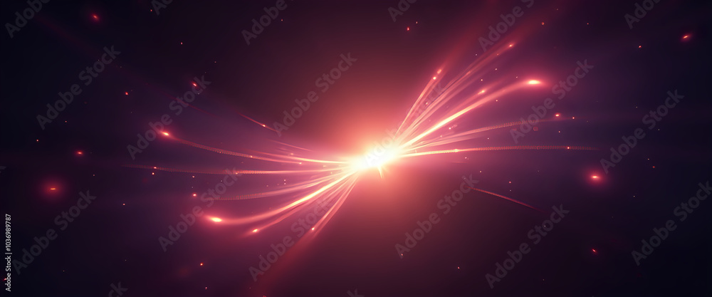 Glowing red energy swirling in the dark Glowing red energy swirling in the dark