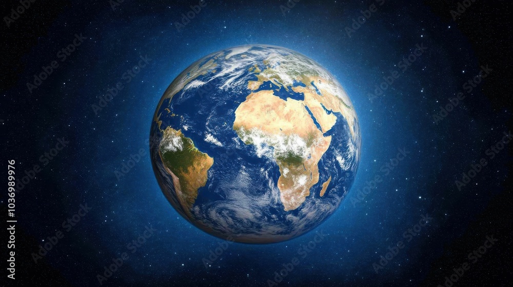 Earth seen from space during the day, displaying detailed continents, oceans, and clouds against a dark space backdrop, emphasizing geography.. Earth seen from space during the day, displaying detailed continents, oceans, and clouds against a dark space backdrop, emphasizing geography..