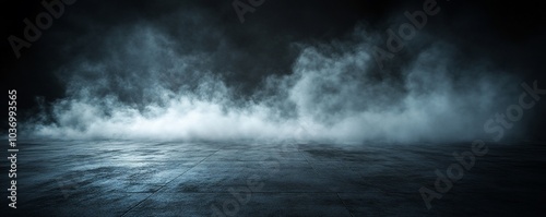 Dark concrete floor with a mysterious haze of smoke.