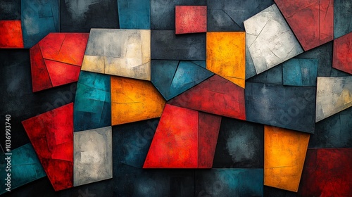 art background with cubism shape