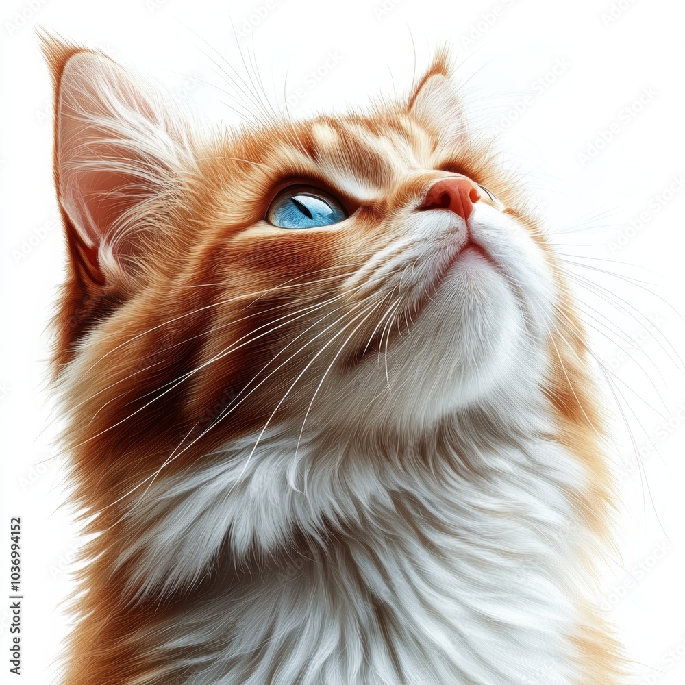 Beautiful cat portrait isolated on white background Beautiful cat portrait isolated on white background