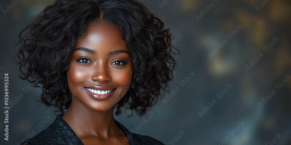 Portrait of a beautiful smiling black woman Portrait of a beautiful smiling black woman