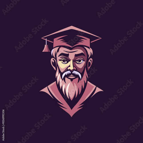 Scholar icon in flat style 