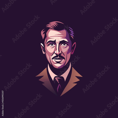 A flat icon of an investigator 