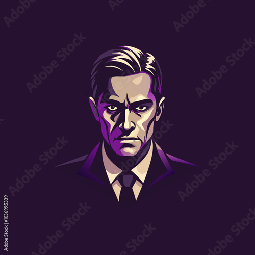 Businessman icon in flat style 