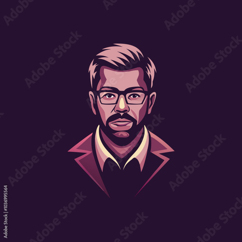 A flat icon of a male teacher 