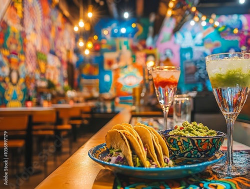 カラフルなメキシカンバーでのタコスとマルガリータ | Tacos and Margaritas at a Colorful Mexican Bar