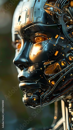 Futuristic Robot Head: A Glimpse into the Future of AI