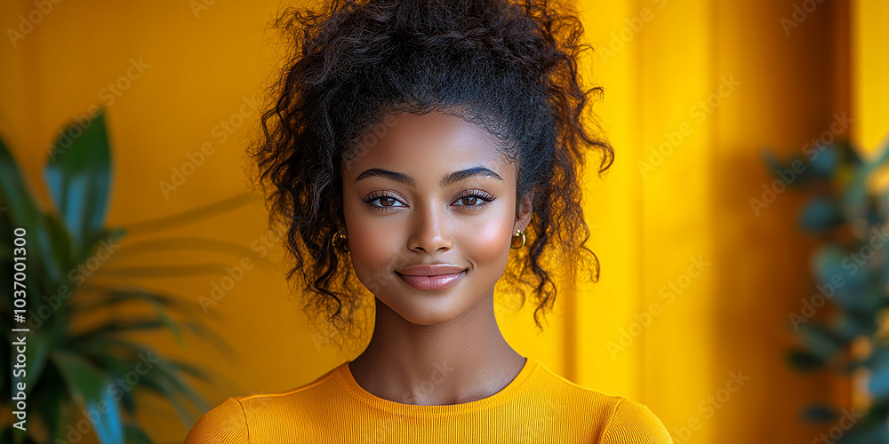 Fototapeta premium Portrait of a beautiful smiling black woman